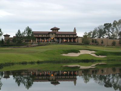 A great view of the 18th hole is offered from the clubhouse