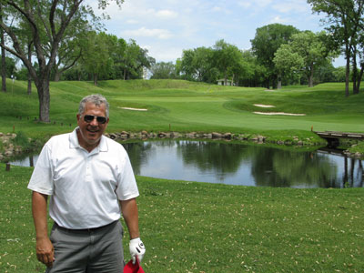 Dad at Minikahda's best hole; the par five 13th