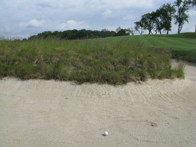 It is time for death-bed repentence if you find your ball in the church pew bunkers at Oakmont