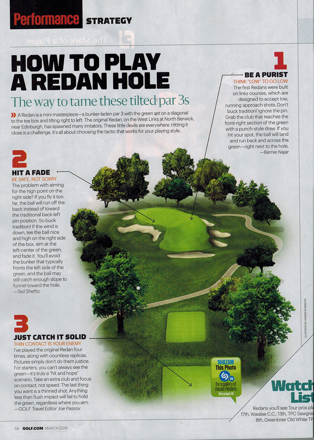 Golf magazine's article on Redan holes